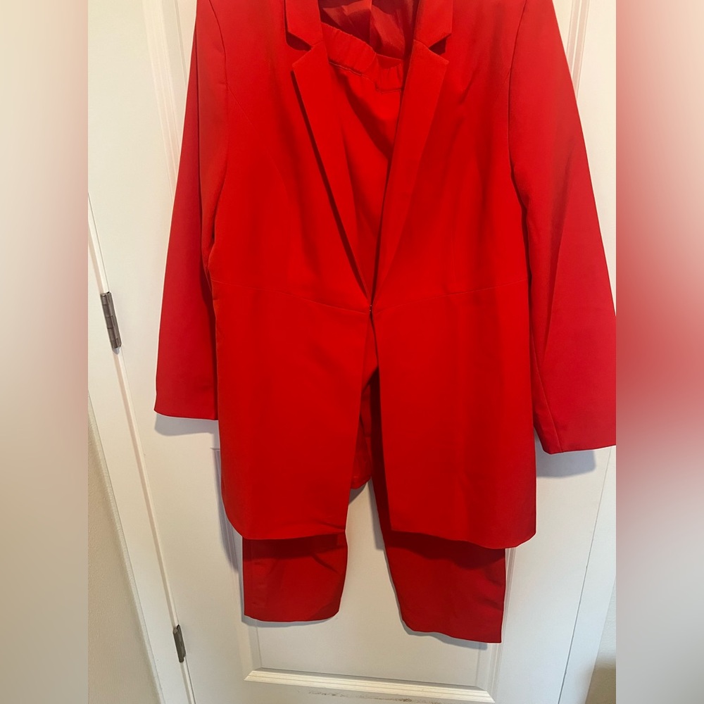 Koret Bold Red Women's Suit. With matching slacks. - Picture 2 of 5